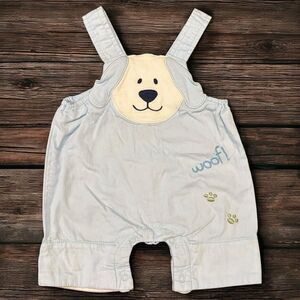 Adorable Blue Dog Face Romper